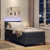 vidaXL Cama Box Spring LED Cinza Escuro e Branco 90 x 190 cm