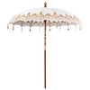 vidaXL Parasol Balin&ecirc;s 260 2 pcs Creme Algod&atilde;o e madeira s&oacute;lida