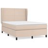 vidaXL Cama com molas/colch&atilde;o 140x200 cm couro artificial cappuccino
