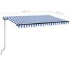 vidaXL Toldo retrátil manual 400x350 cm azul e branco