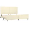 vidaXL Estrutura de cama c/ cabeceira couro artificial 200x200cm creme