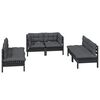 vidaXL 6 pcs conjunto lounge de jardim c/ almofad&otilde;es pinho maci&ccedil;o