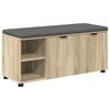 vidaXL Banco de Hall com almofada Carvalho Sonoma 100 x 38 x 46 cm