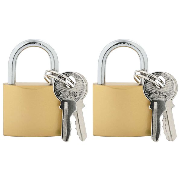 vidaXL U Lock com Chaves 2 pcs Lat&atilde;o Ferro