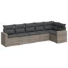 vidaXL 6 pcs conjunto sof&aacute;s de jardim com almofad&otilde;es vime cinzento
