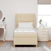 vidaXL Cama Box Springs com Colch&atilde;o Cinza Escuro 90x190 cm Creme