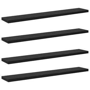 vidaXL Estante de Prateleira 4 pcs Preto 60 x 10 x 1,5 cm