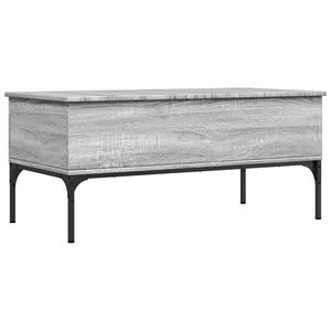 vidaXL Mesa de centro 100x50x45cm derivados madeira/metal cinza sonoma