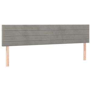 vidaXL Cabeceiras cinzento-claro 200x5x78/88 cm veludo