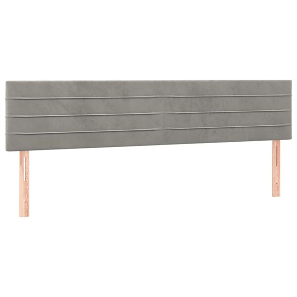 vidaXL Cabeceiras cinzento-claro 200x5x78/88 cm veludo