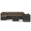 vidaXL 7 pcs conj. lounge jardim + almofad&otilde;es madeira impreg. cinzento