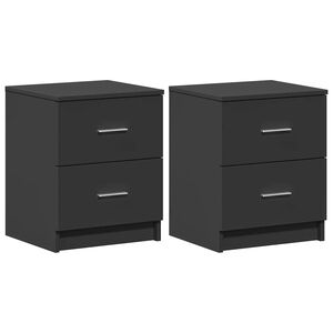 vidaXL Mesas de cabeceira 2 pcs com 2 gavetas 40x36x50 cm preto