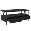 vidaXL Mesa de centro with Drawer Carvalho preto 100 x 51 x 45 cm