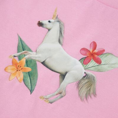 T-shirt manga curta para criança rosa-choque 92