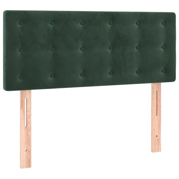 vidaXL Cabeceira de cama veludo 100x5x78/88 cm verde-escuro