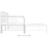 vidaXL Estrutura sof&aacute;-cama de puxar 90x200 cm metal branco