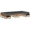 vidaXL Conjunto de Sof&aacute;s para Exterior 11 unid. Natural e Antracite