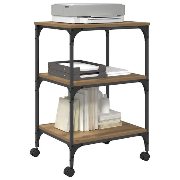 vidaXL Suporte para Impressora Carvalho Artesanal 50 x 41 x 75 cm