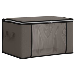 vidaXL Caixa de Armazenamento com Janela Lateral Transparente Cinzento