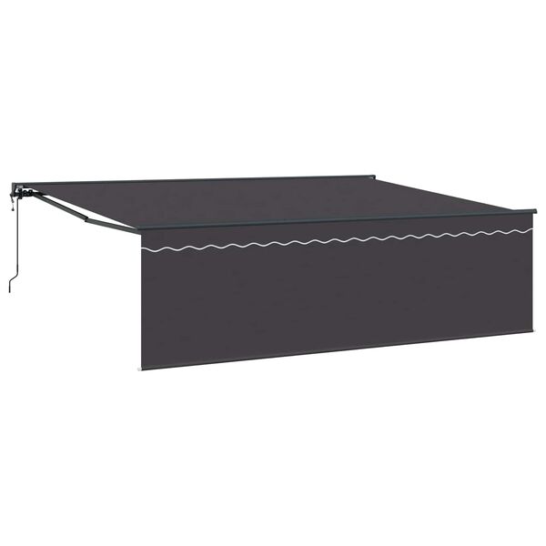 vidaXL Toldo Retr&aacute;til Antracite 450 &times; 350 cm Poli&eacute;ster e Alum&iacute;nio