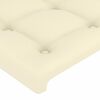 vidaXL Cabeceira cama c/ LED 203x16x118/128 cm couro artificial cr&egrave;me