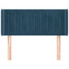 vidaXL Cabeceira de cama c/ abas veludo 83x16x78/88 cm azul-escuro