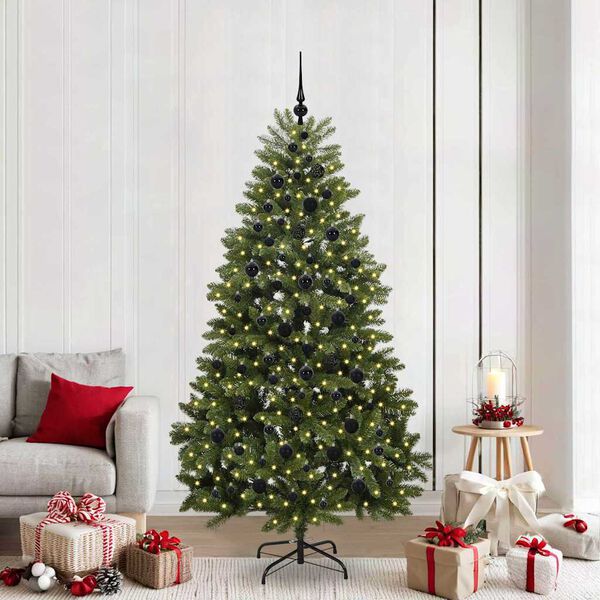 vidaXL &Aacute;rvore de Natal Artificial Verde 210 cm PVC e Metal