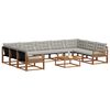 vidaXL Conjunto de Sof&aacute;s para Exterior 10 pcs Cinza Natural e Claro