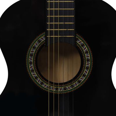 vidaXL Guitarra clássica iniciantes/crianças com saco 1/2 34" preto