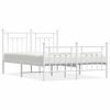 vidaXL Estrutura de cama com cabeceira e p&eacute;s 140x190 cm metal branco