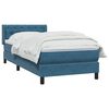 vidaXL Cama com molas/colch&atilde;o azul-escuro 80x210 cm veludo