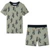 vidaXL Pijama de manga curta para crian&ccedil;a caqui-claro 128