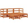 vidaXL Conjunto de Lounge de Jardim 5 pcs Castanho Cera