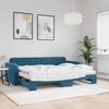 vidaXL Sofá-cama com gavetão e colchões 80x200 cm veludo azul
