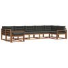 vidaXL Conjunto de Sof&aacute;s para Exterior 7 pcs Natural e Antracite
