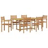 vidaXL Conjunto de Jantar para Jardim 7 unid. Castanho