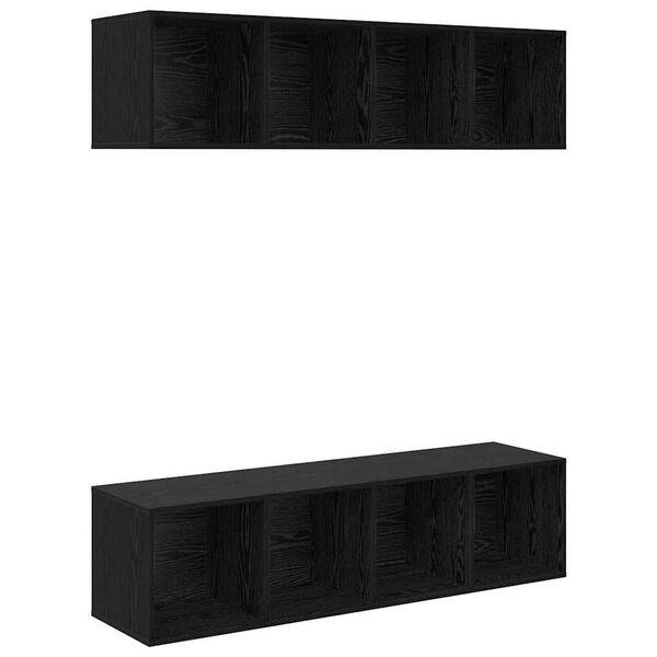 vidaXL Conjunto de m&oacute;vel de TV 2 pcs Carvalho Preto 37 x 37 x 142,5 cm