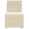 vidaXL Cama com molas/colch&atilde;o 90x200 cm tecido cor cr&egrave;me