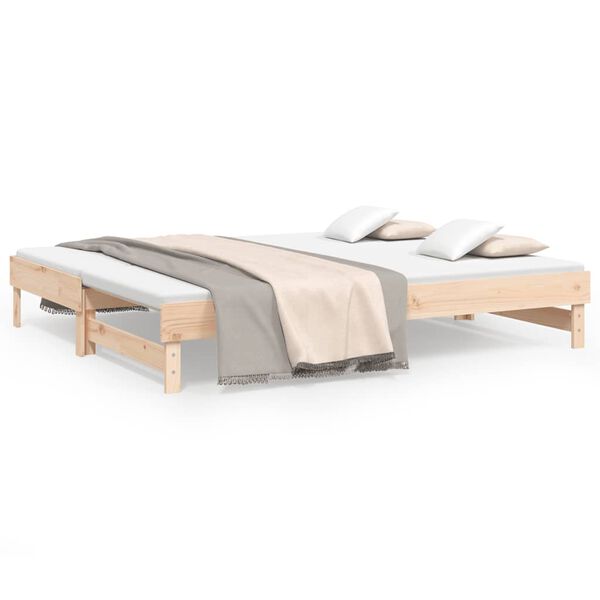vidaXL Sof&aacute;-cama de puxar 2x(80x200) cm madeira de pinho maci&ccedil;a