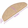 vidaXL Tapetes de escada 15 pe&ccedil;as 65x21x4 cm marrom claro meio redondo grande