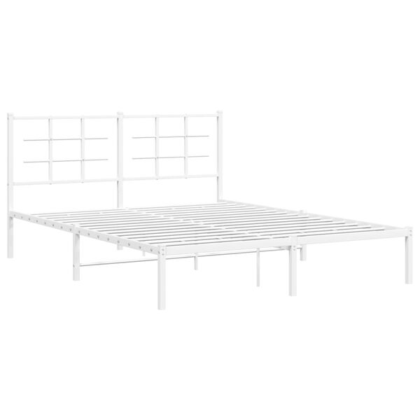 vidaXL Estrutura de cama com cabeceira 150x200 cm metal branco
