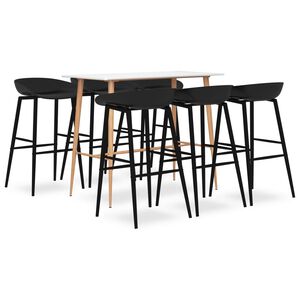 vidaXL 7 pcs conjunto de bar branco e preto