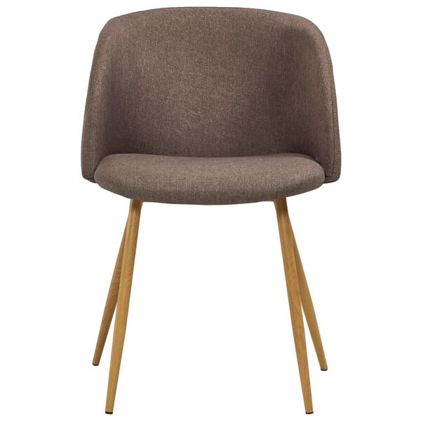 vidaXL Cadeiras de jantar 2 pcs tecido castanho