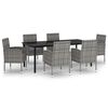 vidaXL 7 pcs conjunto de jantar para jardim antracite