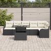 vidaXL Conjunto de Sof&aacute; de Jardim 7 pcs Preto Rattan de Polipropileno