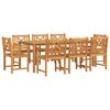 vidaXL Conjunto de Jantar para Jardim 9 unid. 8 lugar Castanho