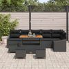 vidaXL Conjunto de Sof&aacute; de Jardim com almofada 10 pcs Preto vime PE