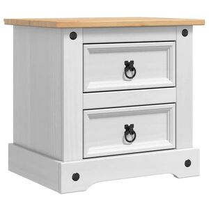 vidaXL Mesa-de-cabeceira com gaveta Corona Branco 53 x 39 x 47 cm