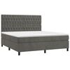 vidaXL Cama box spring c/ colch&atilde;o/LED 180x200cm veludo cinzento-escuro