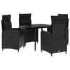 vidaXL Conjunto de Mesa de Sof&aacute; com almofada 5 pcs Preto